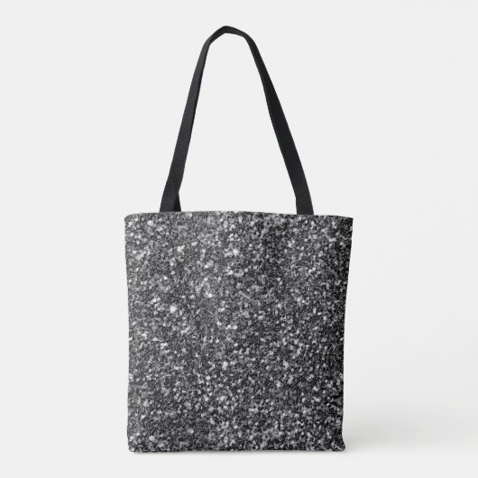 Eenvoudige zwarte glitter draagtas (Achterkant)
