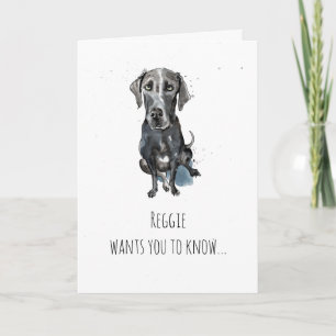 Eenvoudige Zwarte Grote Deen aangepaste Moederdag Kaart