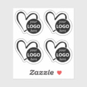 Eenvoudige Zwarte Hart Gevormde Logo Afbeelding Sj Sticker (Vel)