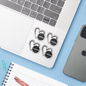 Eenvoudige Zwarte Hart Gevormde Logo Afbeelding Sj Sticker (Laptop met iPhone)