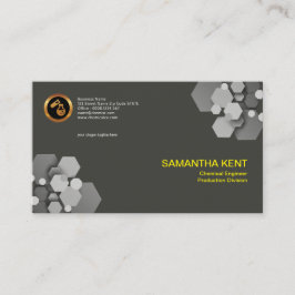 Eenvoudige zwarte hexagonal Crystals Chemical Engi Visitekaartje