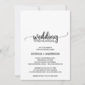 Eenvoudige zwarte kalligrafie-bruiloft kaart (Voorkant)