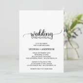 Eenvoudige zwarte kalligrafie-bruiloft kaart (Staand voorkant)