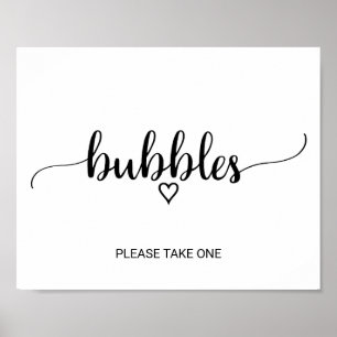 Eenvoudige zwarte kalligrafie Bubbles Sign Poster
