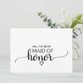 Eenvoudige zwarte kalligrafie gemaakt van het eerv kaart (Staand voorkant)