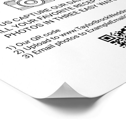 Eenvoudige zwarte kalligrafie Oh Snap QR Code Sign Poster (Hoek)