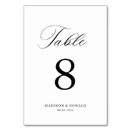 Eenvoudige zwarte kalligrafie Tafelnummer
