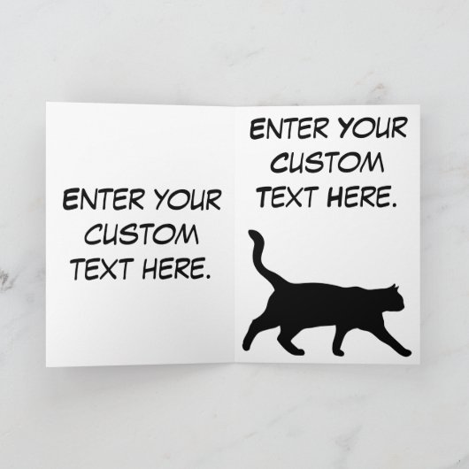 Eenvoudige zwarte kat-Kaart Bedankkaart (Binnen)