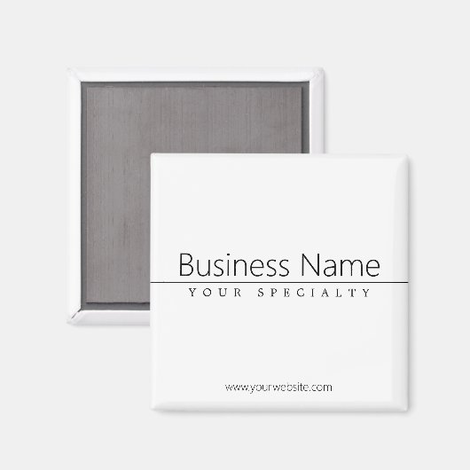 Eenvoudige zwarte klastekst op wit magneet (Voorkant / Achterkant)