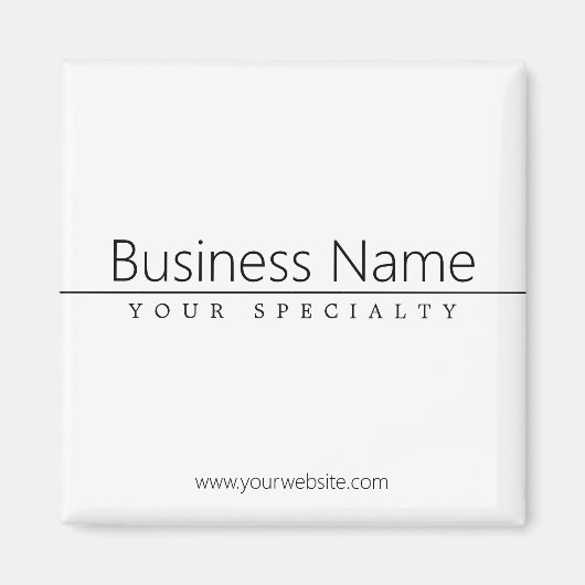 Eenvoudige zwarte klastekst op wit magneet (Voorkant)