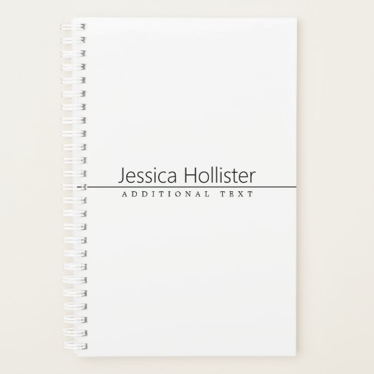 Eenvoudige zwarte klastekst op wit planner (Voorkant)