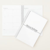 Eenvoudige zwarte klastekst op wit planner (Display)