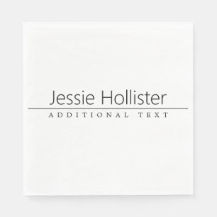 Eenvoudige zwarte klastekst op wit servet