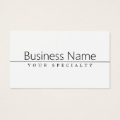 Eenvoudige zwarte klastekst op wit visitekaartje (Voorkant)