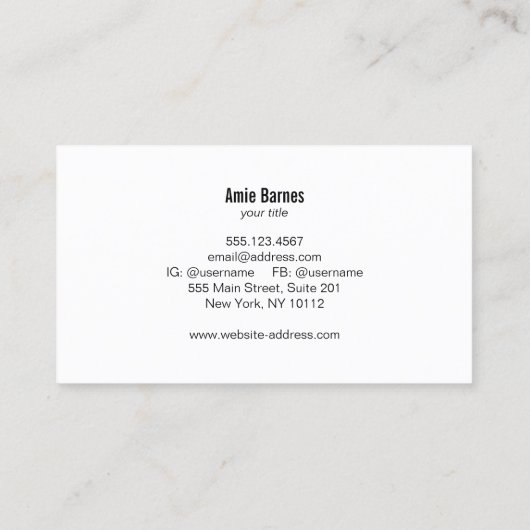 Eenvoudige zwarte lederen blik van elegant visitekaartje (Achterkant)