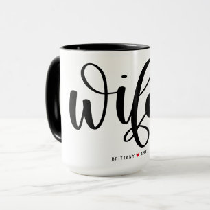 Eenvoudige Zwarte Lettertypografie Aangepast voor Mok
