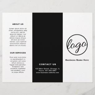 Eenvoudige zwarte Logo Modern Business Trifold Bro