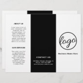 Eenvoudige zwarte Logo Modern Business Trifold Bro (Voorkant / Achterkant)