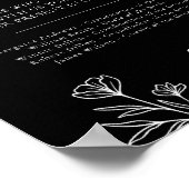 Eenvoudige zwarte moderne bruiloft in liefdevolle  poster (Hoek)