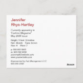 Eenvoudige zwarte-paneelkop briefkaart (Achterkant)