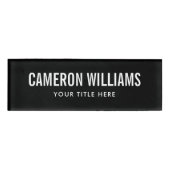 Eenvoudige zwarte professionele magnetische naamla naambadge (Voorkant)