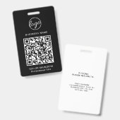 Eenvoudige zwarte QR-code personeels-ID Badge (Voor- en achterkant)