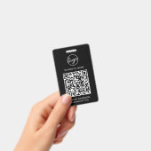Eenvoudige, zwarte QR-code, werknemer-ID Badge (Handheld)