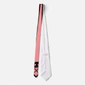 Eenvoudige zwarte rand Pixel Skull Roze Stropdas (Achterkant)