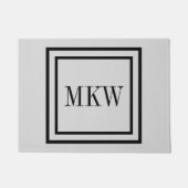 Eenvoudige zwarte rand, volledig 3-inch monogram i deurmat (Voorkant)