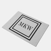 Eenvoudige zwarte rand, volledig 3-inch monogram i deurmat (Schuin)