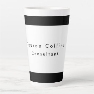 Eenvoudige zwarte rand Witte minimalistische moder Latte Mok