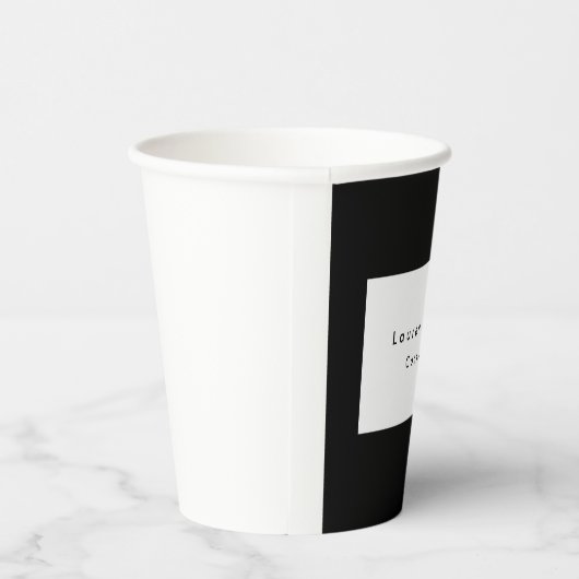 Eenvoudige zwarte rand Witte minimalistische moder Papieren Bekers (Rechts)