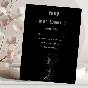 Eenvoudige Zwarte Rozen Gotische RSVP Kaart