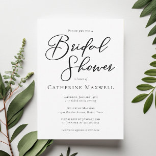 Eenvoudige zwarte Typografie Chic Modern Vrijgezel Kaart