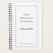 Eenvoudige zwarte typografie en grens Bruiloft Planner (Voorkant)