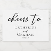 Eenvoudige zwarte typografie Moderne bruiloft Proo Sparkling Wijnetiket (Enkel label)