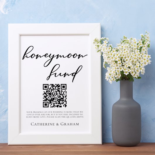 Eenvoudige zwarte Typografie Weddenschap Honeymoon Poster