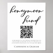 Eenvoudige zwarte Typografie Weddenschap Honeymoon Poster (Voorkant)