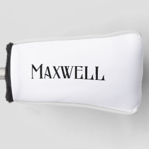 Eenvoudige zwarte vetgedrukte familienaam golfheadcover