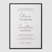 Eenvoudige zwarte vierkante rand script overlay br vellum uitnodigingen (Voorkant)