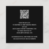 Eenvoudige zwarte witte bruiloft RSVP QR-code Informatiekaartje (Achterkant)