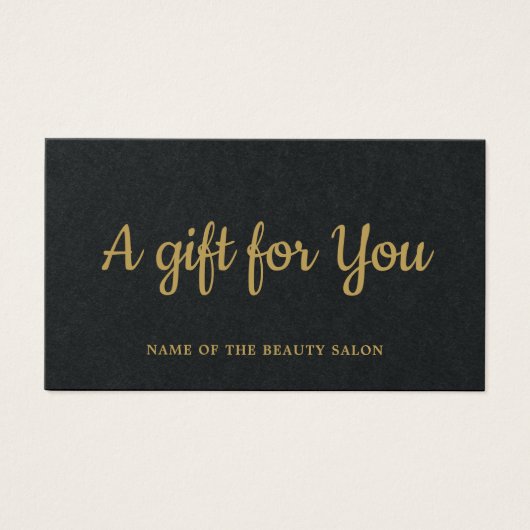 Eenvoudige zwarte witte bruine faux Gold Beauty Visitekaartje (Voorkant)