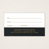 Eenvoudige zwarte witte bruine faux Gold Beauty Visitekaartje (Achterkant)