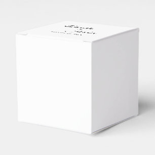 Eenvoudige Zwarte Witte Calligraphy Vierkante Favo Bedankdoosjes