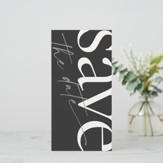 Eenvoudige Zwarte Witte Foto Save The Date (Staand voorkant)