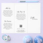 Eenvoudige zwarte witte hedendaagse QR-code Modern Flyer (Enkel)