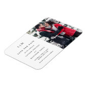 Eenvoudige zwarte witte monogram Foto slaat de dat Magneet (Linkerzijde)