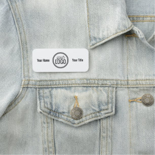 Eenvoudige Zwarte & Witte Naam & Logo Professionee Naamplaatje