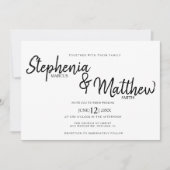Eenvoudige Zwarte Witte Script Typografie Vet Brui Kaart (Voorkant)