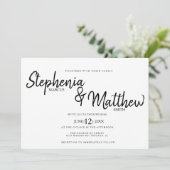 Eenvoudige Zwarte Witte Script Typografie Vet Brui Kaart (Staand voorkant)